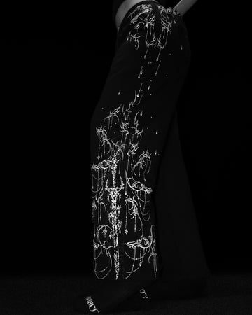 Women's Shattered Blade Rhinestone Uncuffed Sweatpants [VOID BLACK]