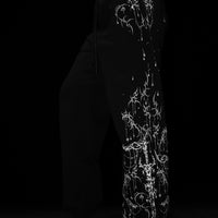 Women's Shattered Blade Rhinestone Uncuffed Sweatpants [VOID BLACK]