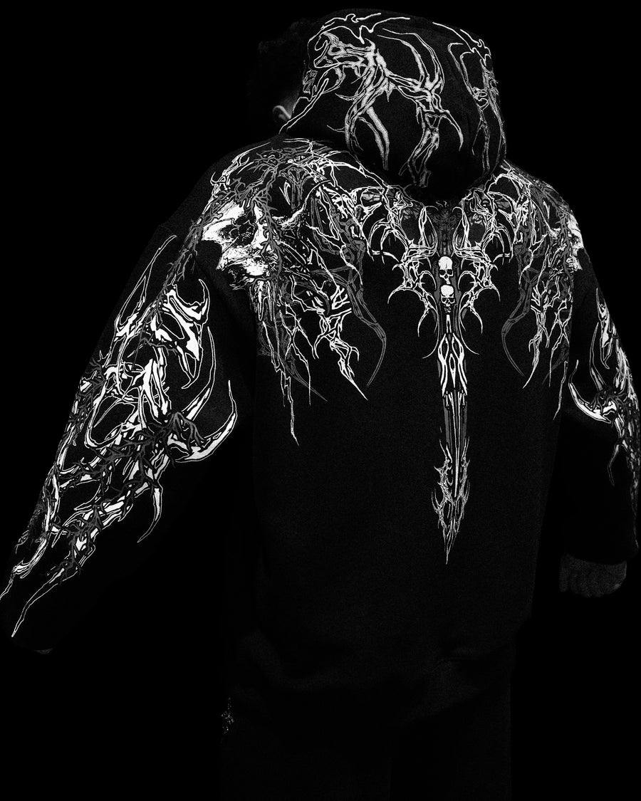Deathblade Oversized pullover hoodie [VOID BLACK]