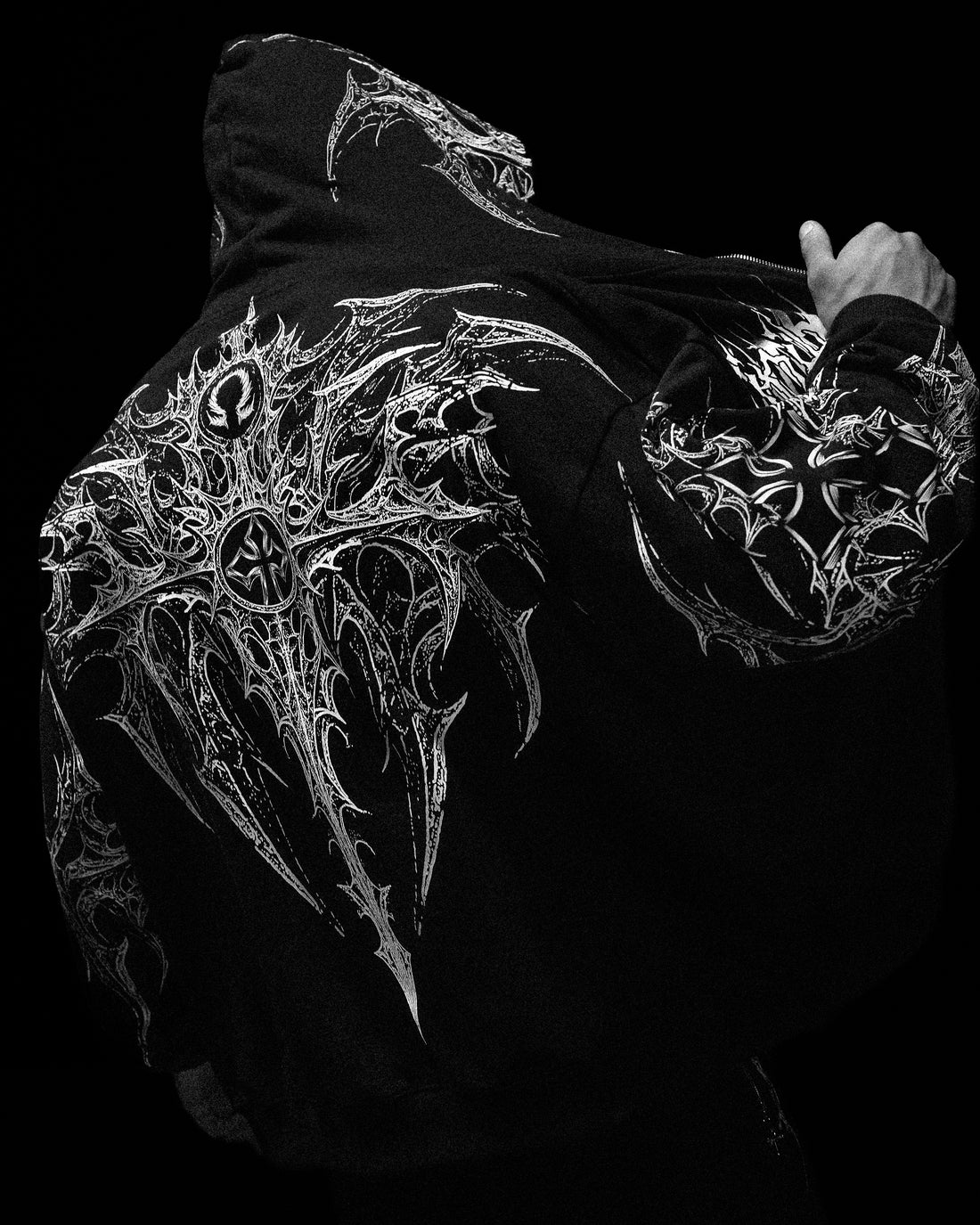 Celestial Blade Oversized Zip-up Hoodie [ECLIPSE]