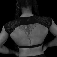 Women's Seraphim Open Back Crop Top [DARKNESS]