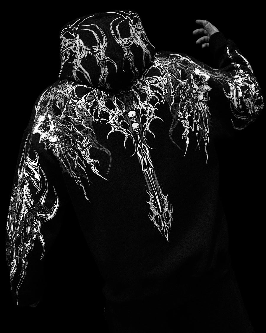 Deathblade Oversized pullover hoodie [VOID BLACK]