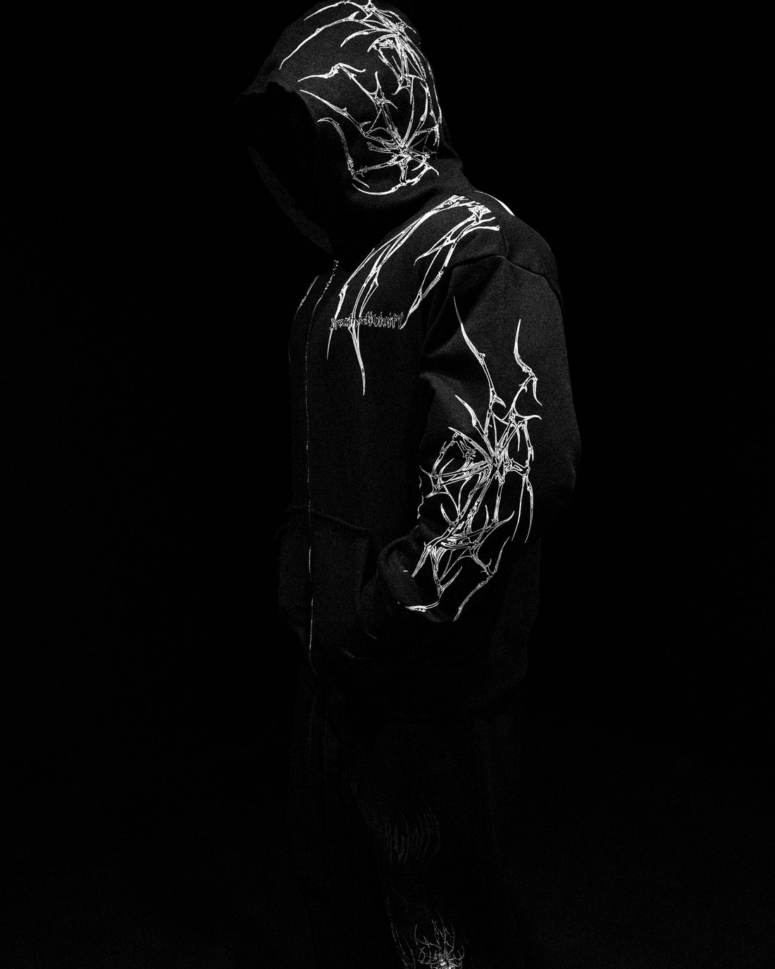 Venom Oversized Zip-up Hoodie [VOID BLACK]