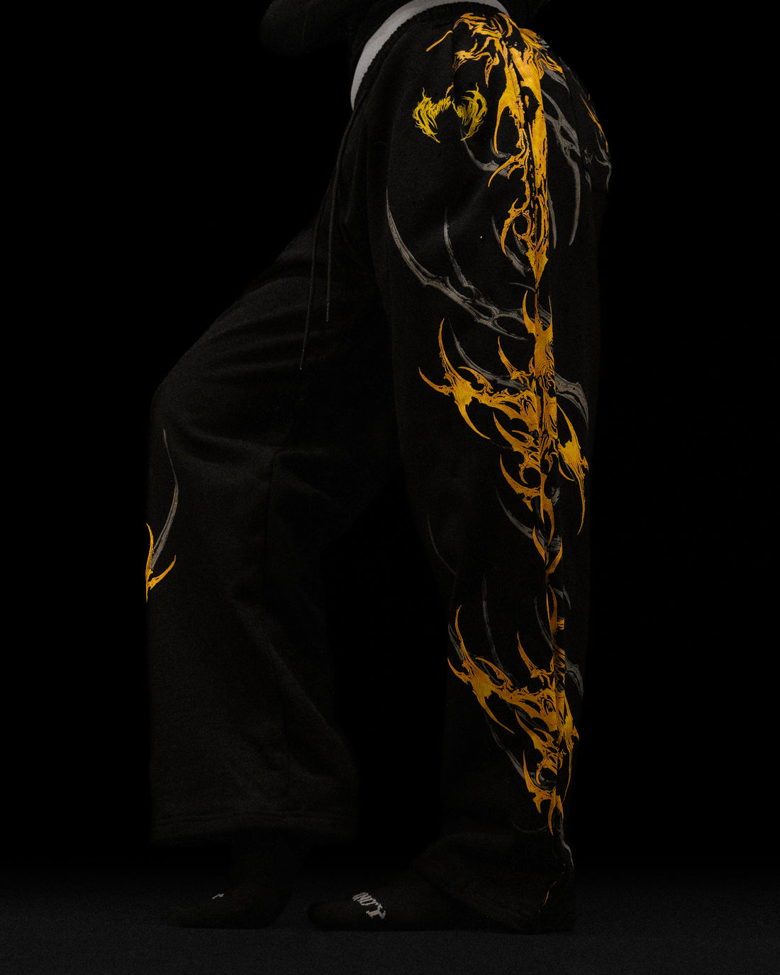 Women's Eternal Flame Rhinestone Oversized Sweatpants [INFERNO]