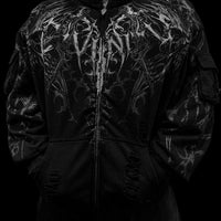 Vindicator Tarnished Cargo Oversized Zip-up Hoodie [VOID BLACK]