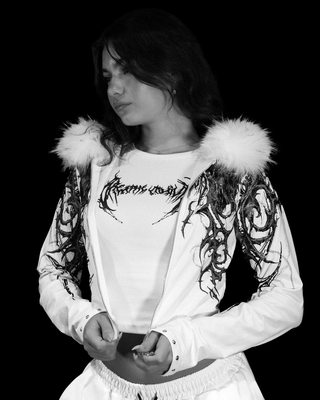 Infernal Faux Fur Lined Zip-Up [DIVINE WHITE]