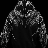 Tarnished Leviathan Oversized Zip-up Hoodie [VOID BLACK]