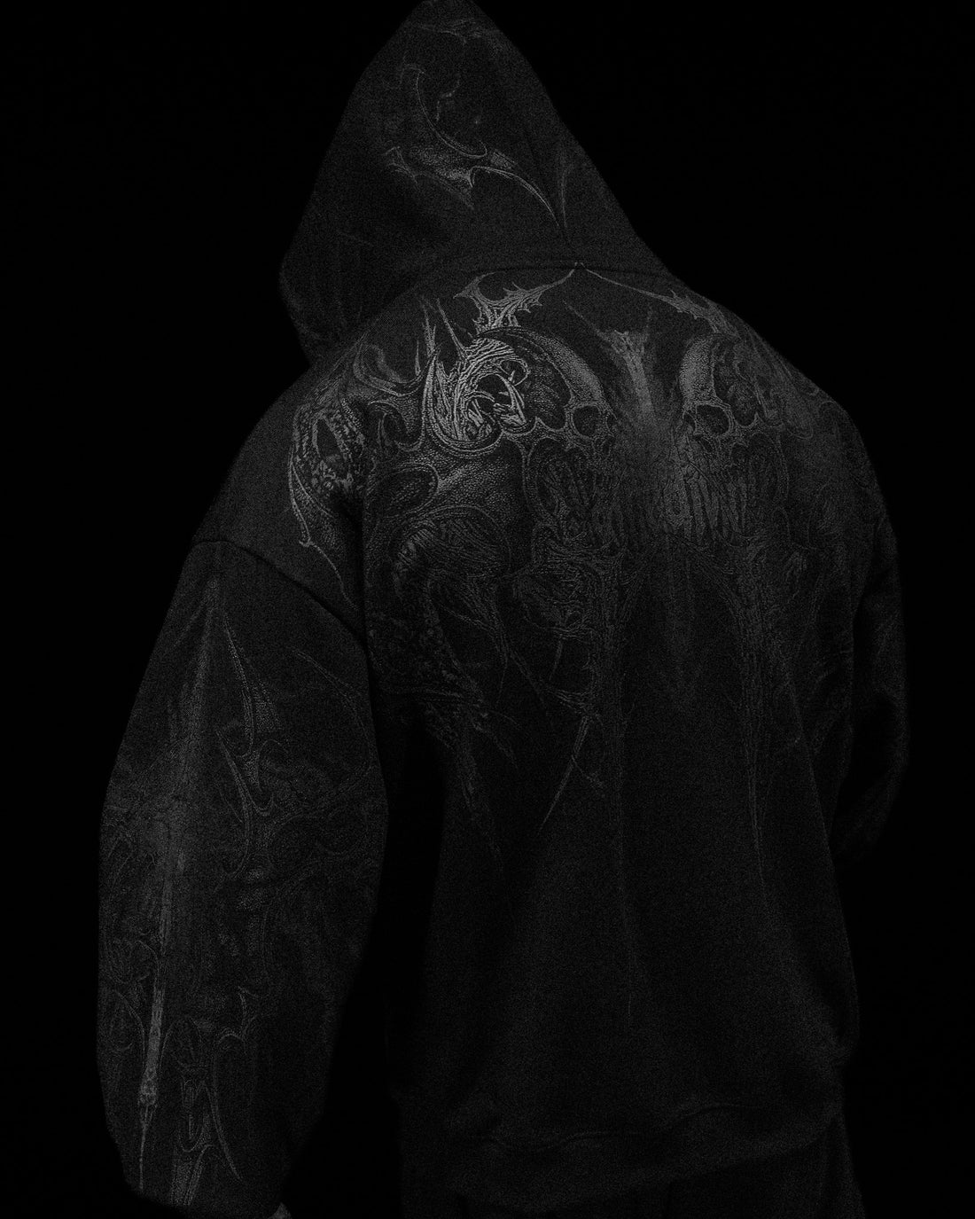 Death Blight Oversized Zip-Up Hoodie [DARKNESS]