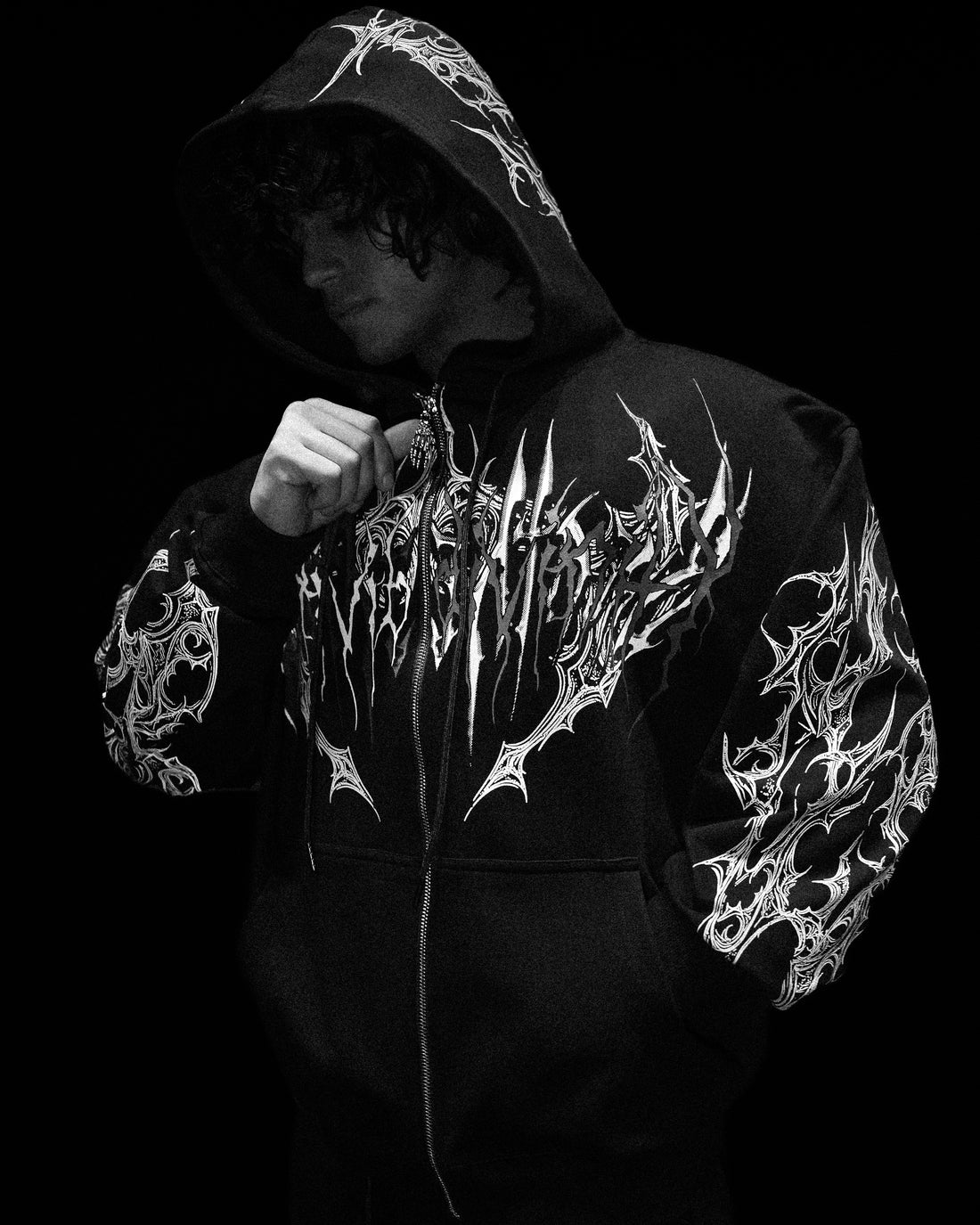 Deathwing Oversized Zip-up Hoodie [MIDNIGHT]