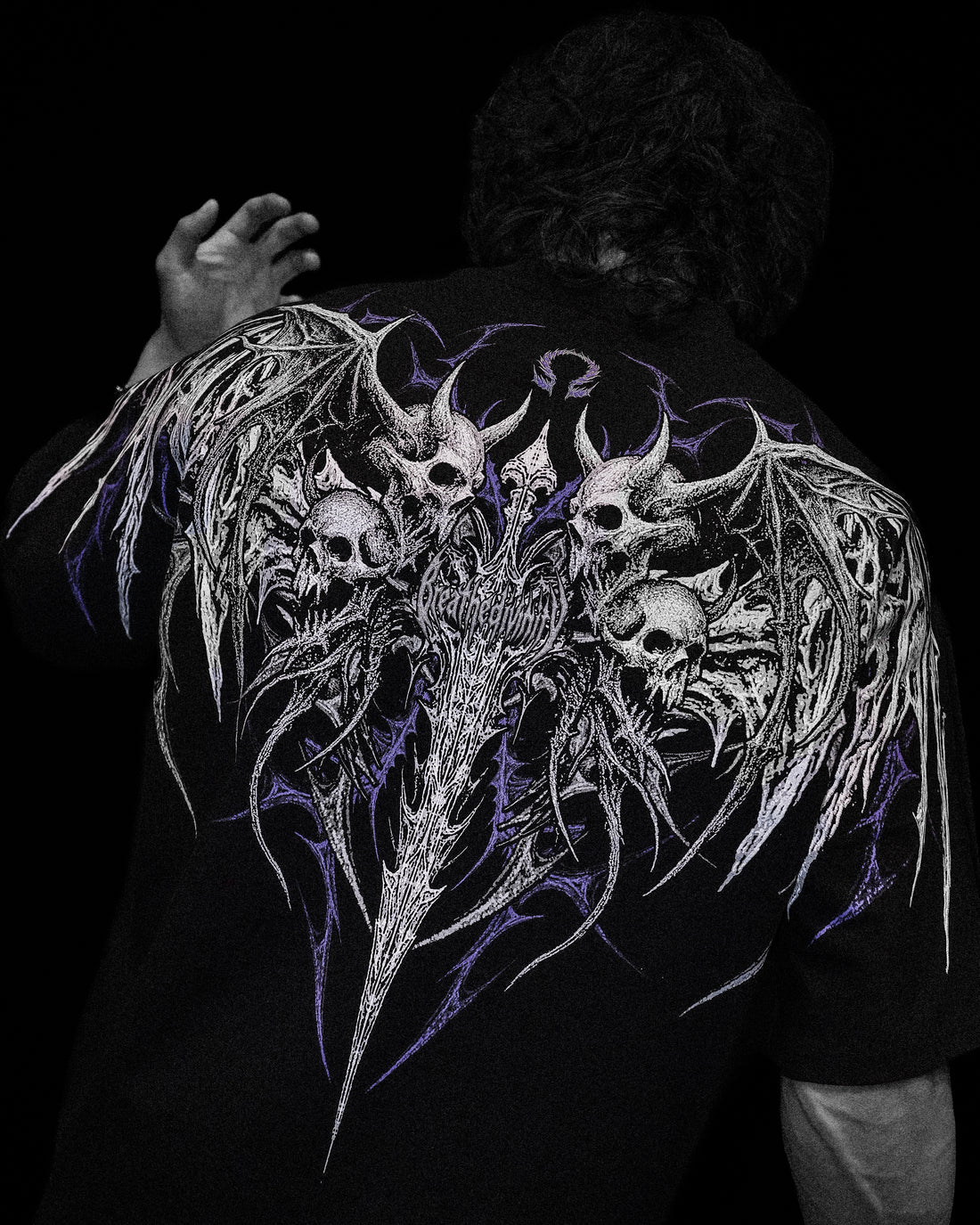 Gargoyle Oversized T-shirt [HOLLOW PURPLE]