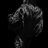 Tarnished Leviathan Oversized Zip-up Hoodie [VOID BLACK]