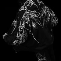 Tarnished Leviathan Oversized Zip-up Hoodie [VOID BLACK]