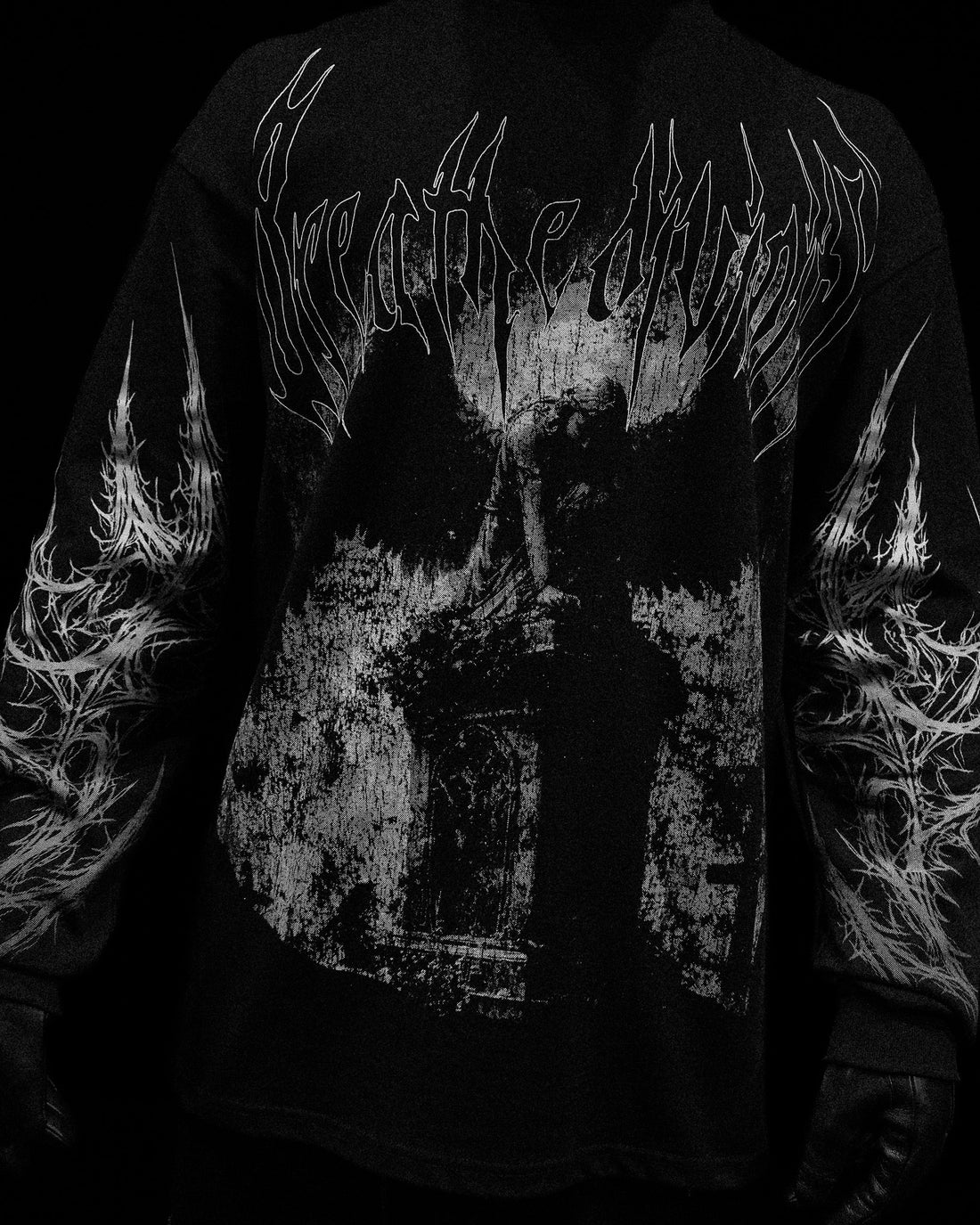 Death Portrait Oversized Longsleeve T-shirt [VOID BLACK]