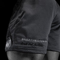 Skeletal Embroidered Bodybuilding mesh shorts [PURGATORY GREY]