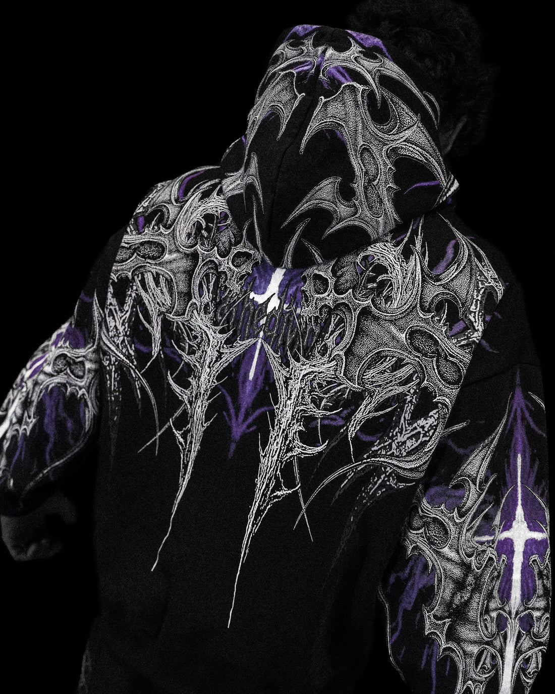 Death Blight Oversized Zip-Up Hoodie [HOLLOW PURPLE]