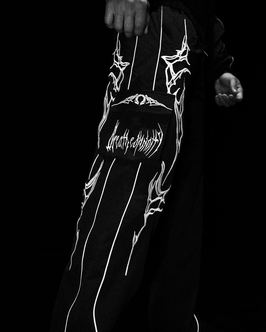 Cyber Uncuffed Cargo Trackpants [VOID BLACK]