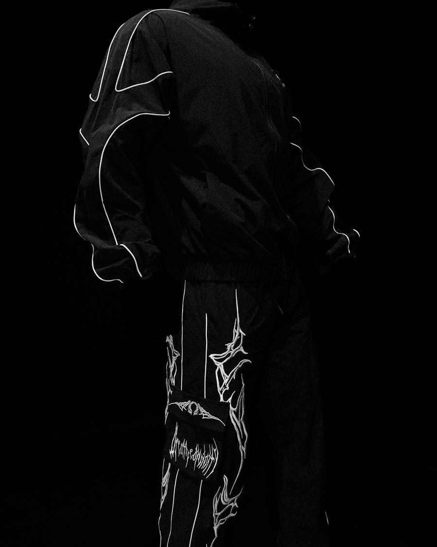 Cyber Uncuffed Cargo Trackpants [VOID BLACK]