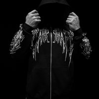 Abyssal Wraith Oversized Zip-up Hoodie [VOID BLACK]