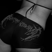 Women's Rhinestone Swimsuit Shorts [VOID BLACK]
