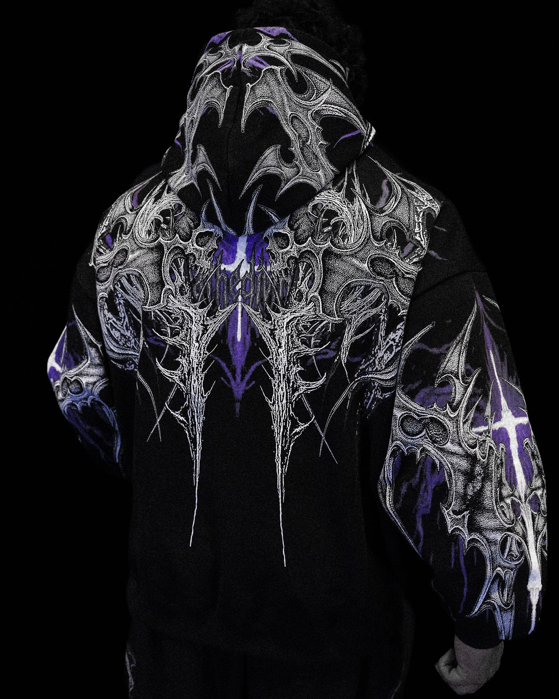 Death Blight Oversized Zip-Up Hoodie [HOLLOW PURPLE]