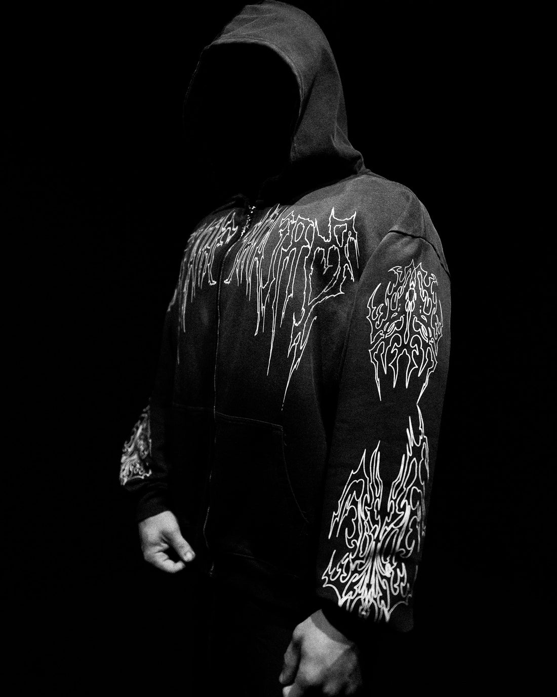 Abyssal Wraith Oversized Zip-up Hoodie [SMOKE]