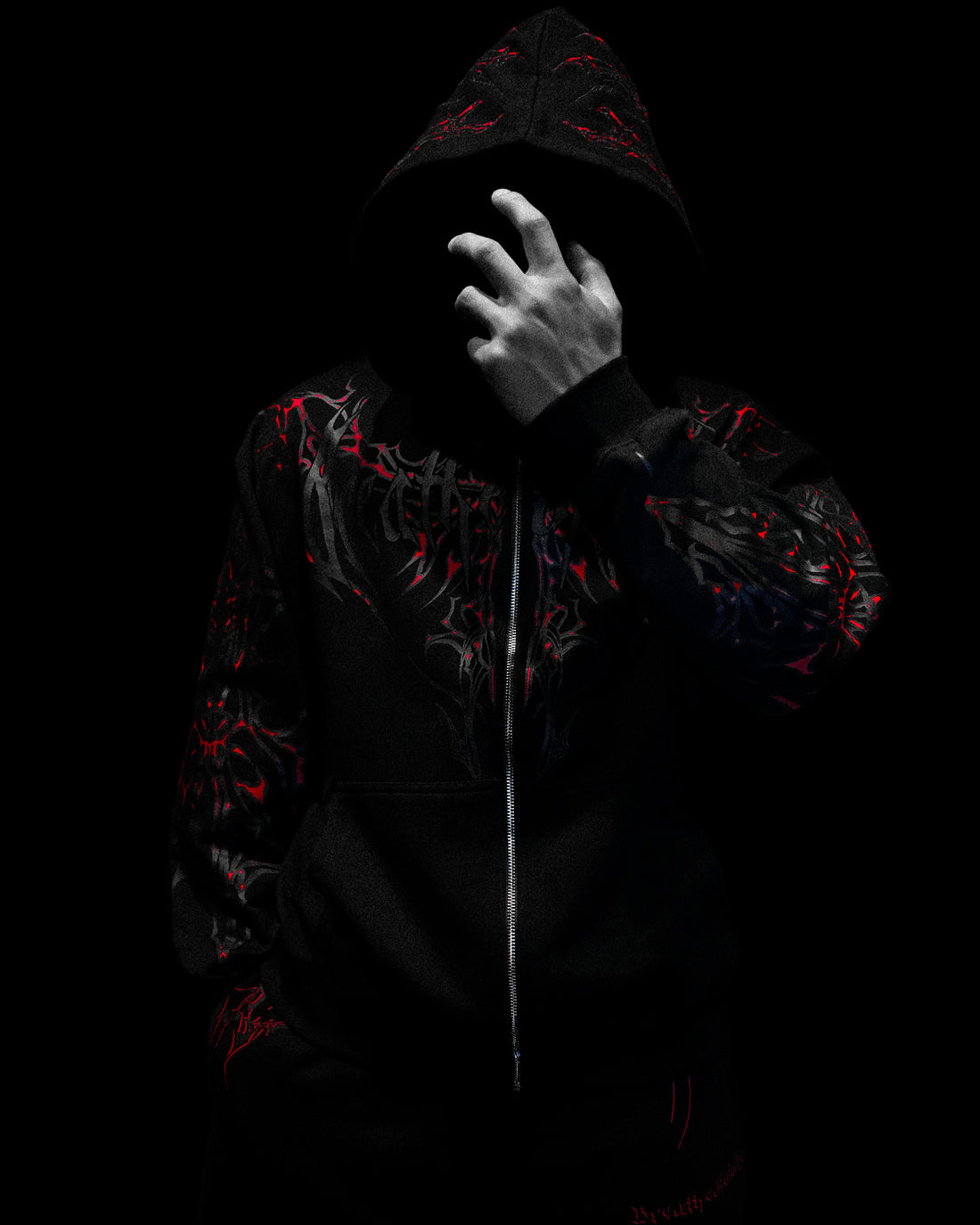 Shadow Monarch Oversized Zip-up Hoodie [INFERNO]