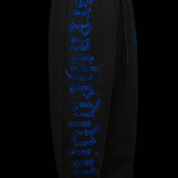Womens Luxe Rhinestone Banana Uncuffed Sweatpants [MIDNIGHT BLUE]
