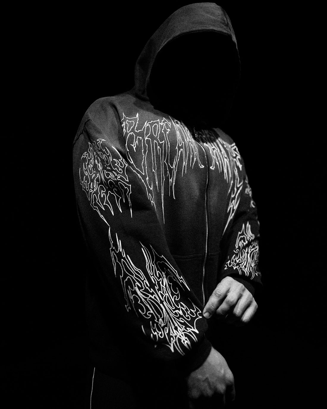 Abyssal Wraith Oversized Zip-up Hoodie [SMOKE]