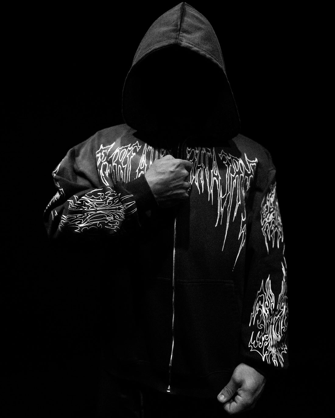 Abyssal Wraith Oversized Zip-up Hoodie [SMOKE]