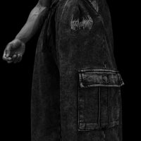 Essential Washed Uncuffed Cargos [OBSIDIAN VINTAGE WASH]