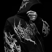 Deathwing Oversized Zip-up Hoodie [VOID BLACK]
