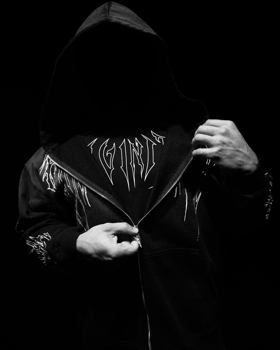 Abyssal Wraith Oversized Zip-up Hoodie [SMOKE]