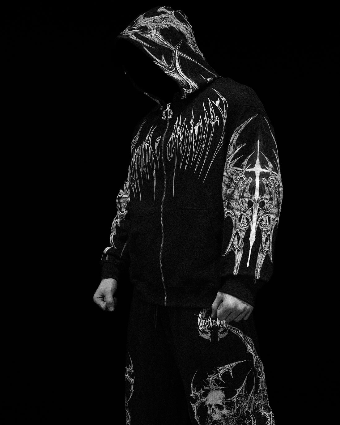 Death Blight Oversized Zip-Up Hoodie [VOID BLACK]