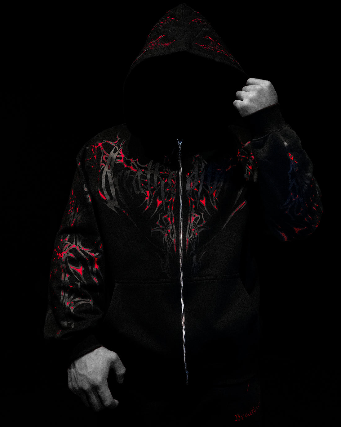 Shadow Monarch Oversized Zip-up Hoodie [INFERNO]