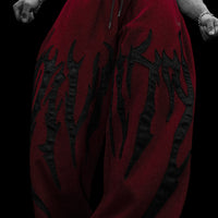 Destroyed Banana Shape sweatpants [CRIMSON]