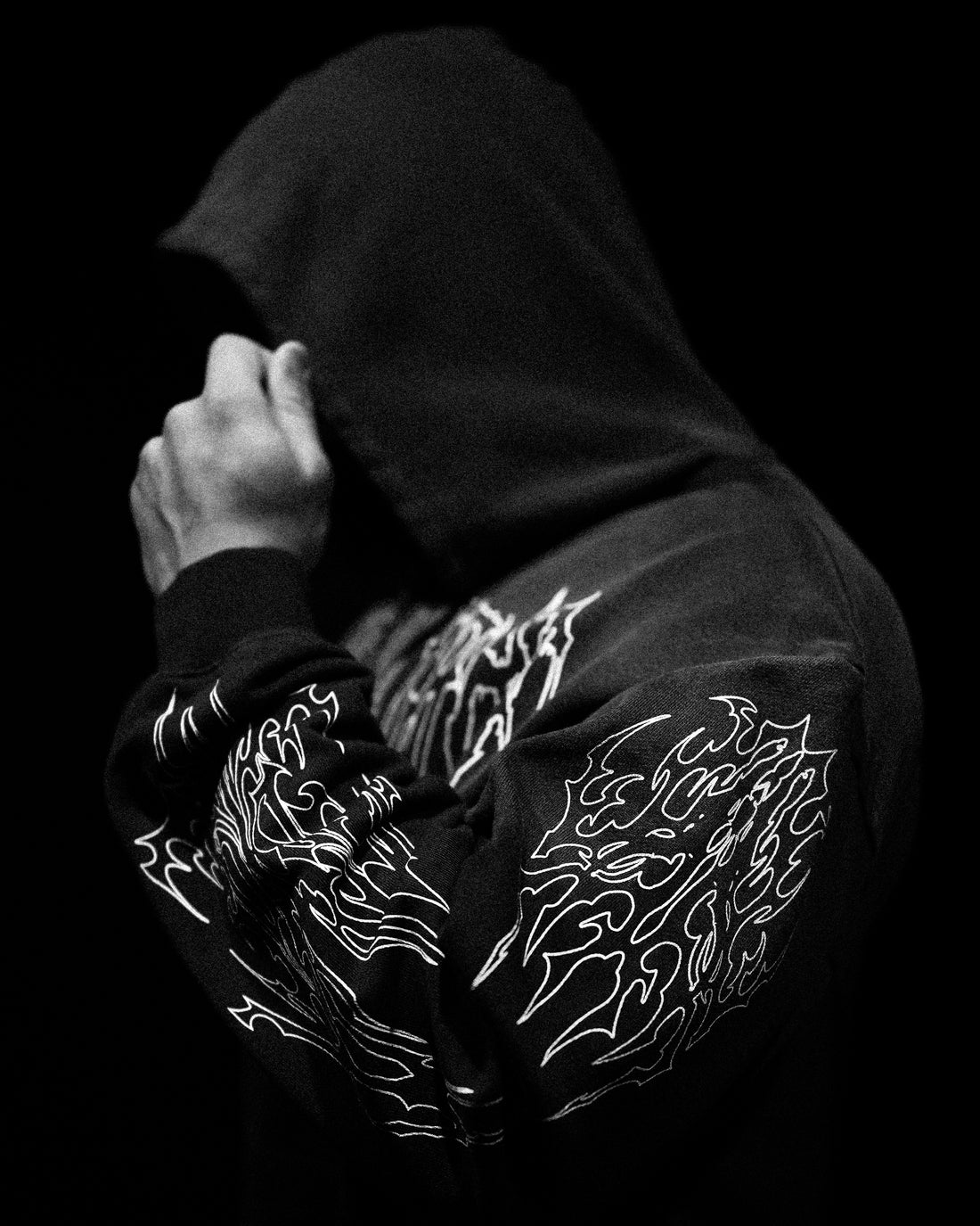 Abyssal Wraith Oversized Zip-up Hoodie [SMOKE]