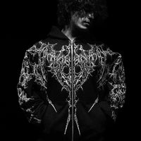 Nocturnal Oversized Zip-up Hoodie [VOID BLACK]