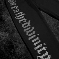 Womens Luxe Rhinestone Banana Uncuffed Sweatpants [VOID BLACK]