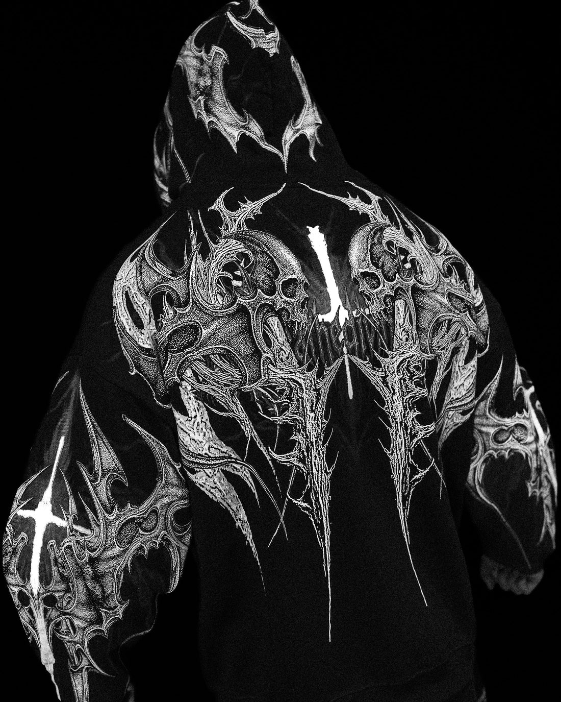 Death Blight Oversized Zip-Up Hoodie [VOID BLACK]