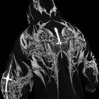 Death Blight Oversized Zip-Up Hoodie [VOID BLACK]