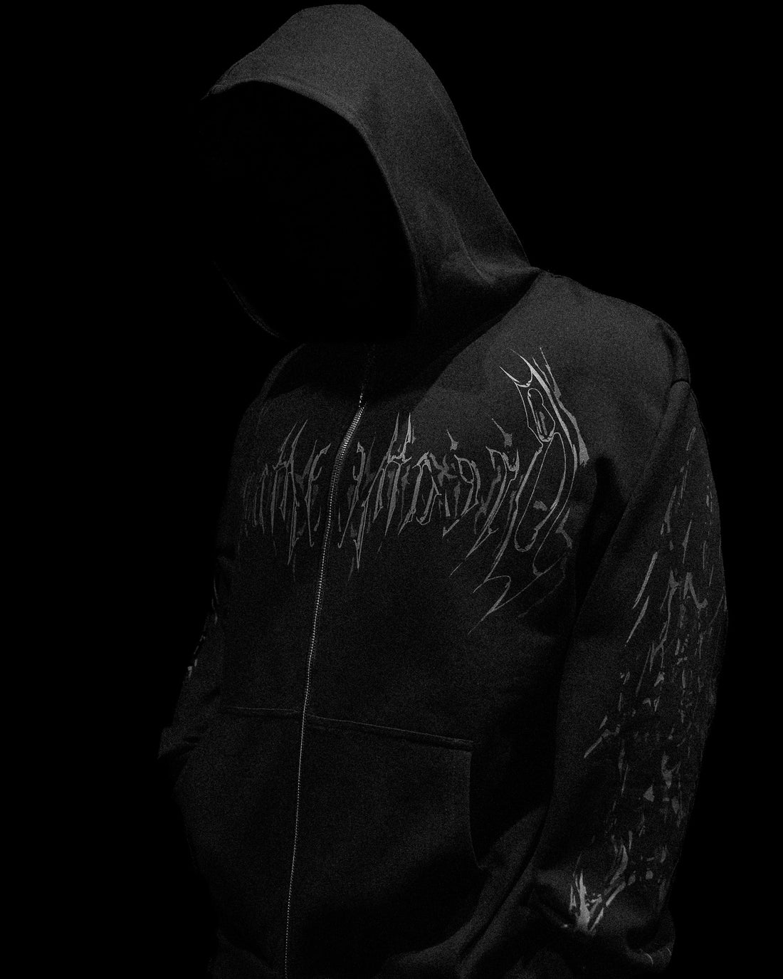 Deathkeeper Oversized Zip-up Hoodie [MIDNIGHT]