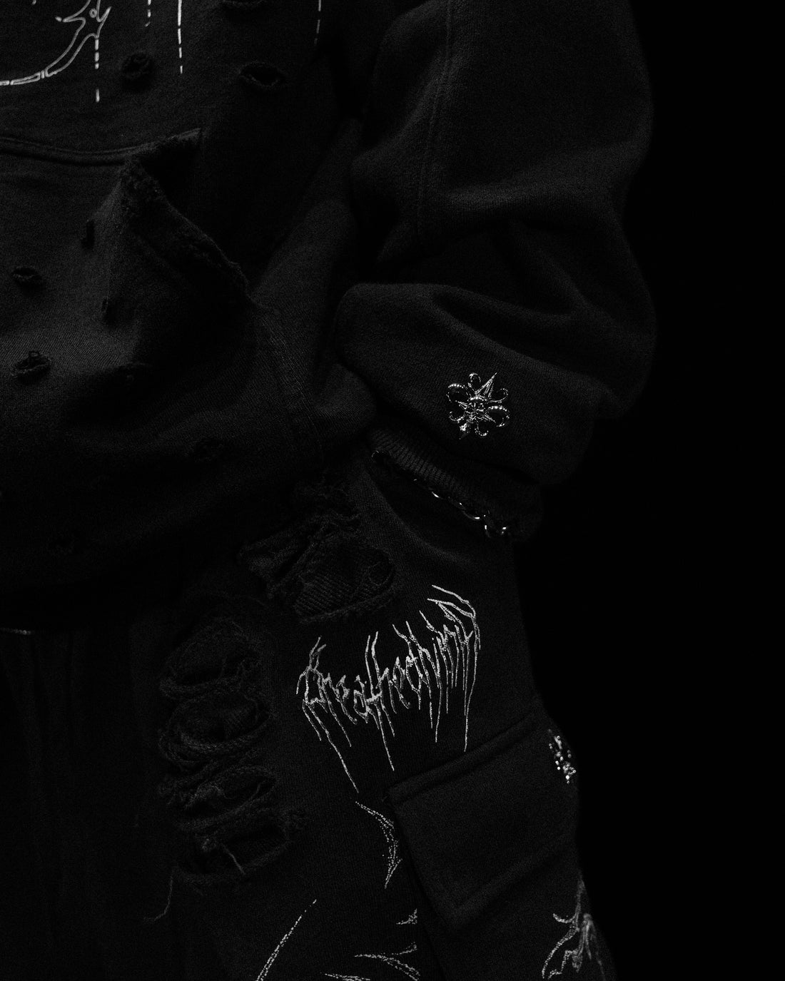 Mens Tarnished Zip-up Hoodie [VOID BLACK]