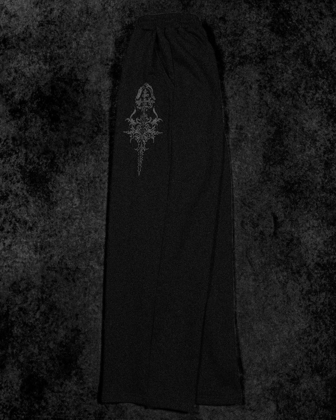 Womens Luxe Rhinestone Banana Uncuffed Sweatpants [DARKNESS]