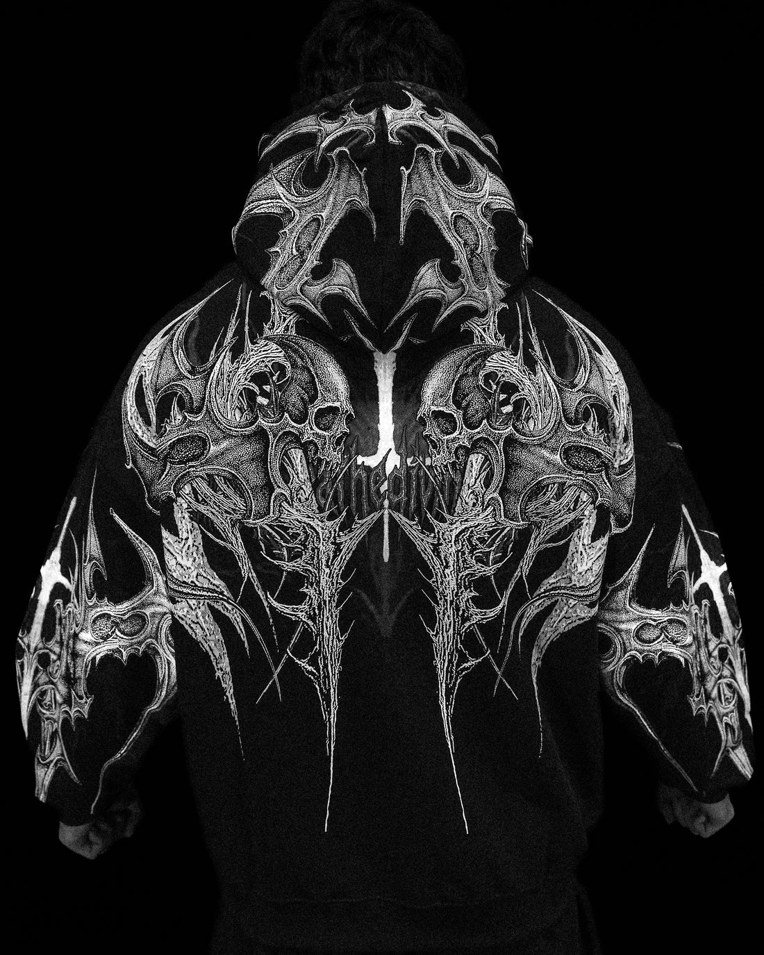 Death Blight Oversized Zip-Up Hoodie [VOID BLACK]