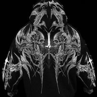 Death Blight Oversized Zip-Up Hoodie [VOID BLACK]