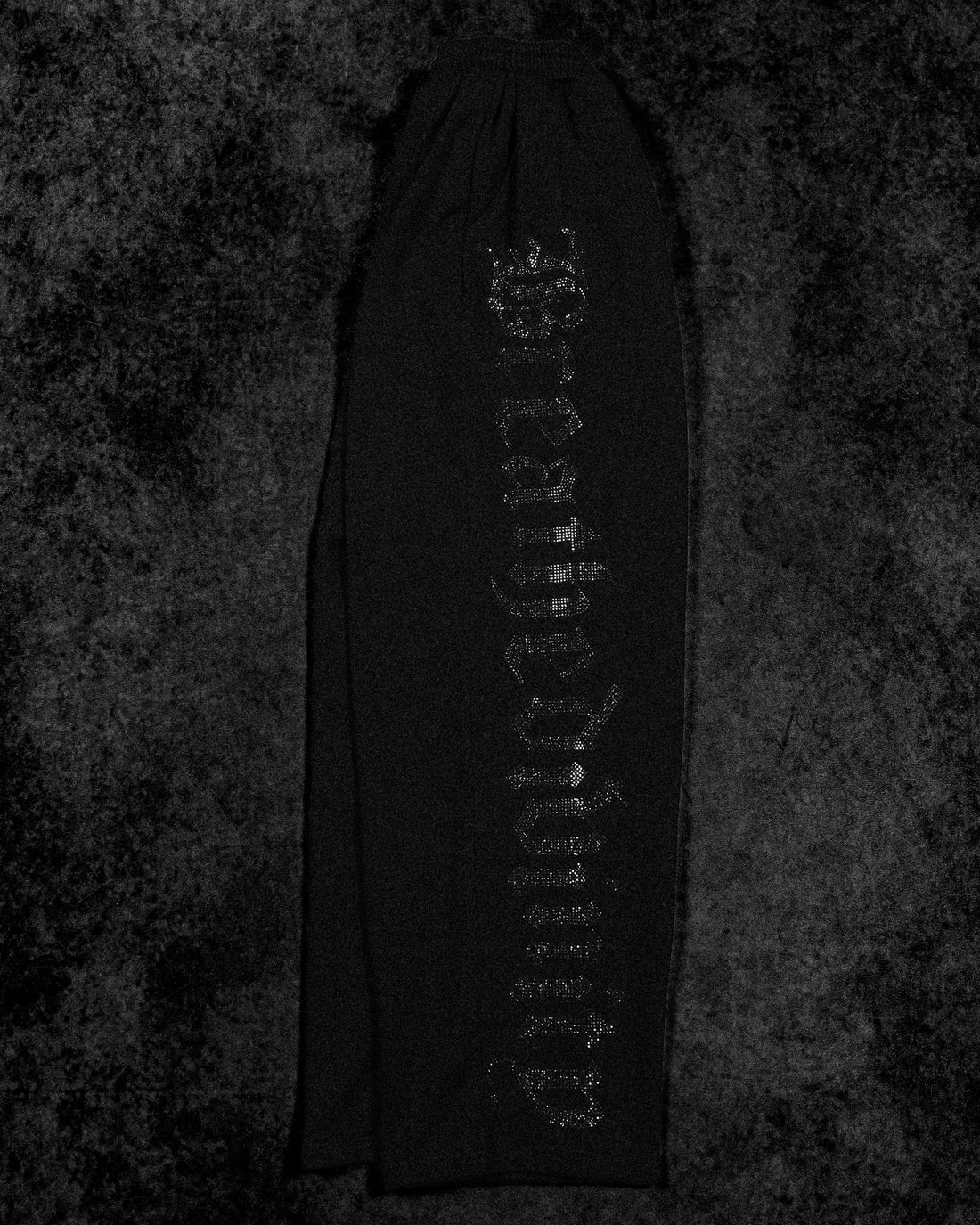 Womens Luxe Rhinestone Banana Uncuffed Sweatpants [DARKNESS]