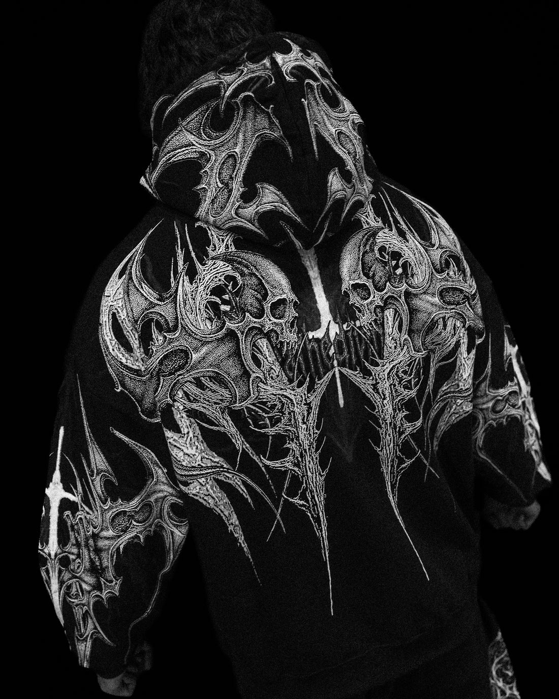 Death Blight Oversized Zip-Up Hoodie [VOID BLACK]
