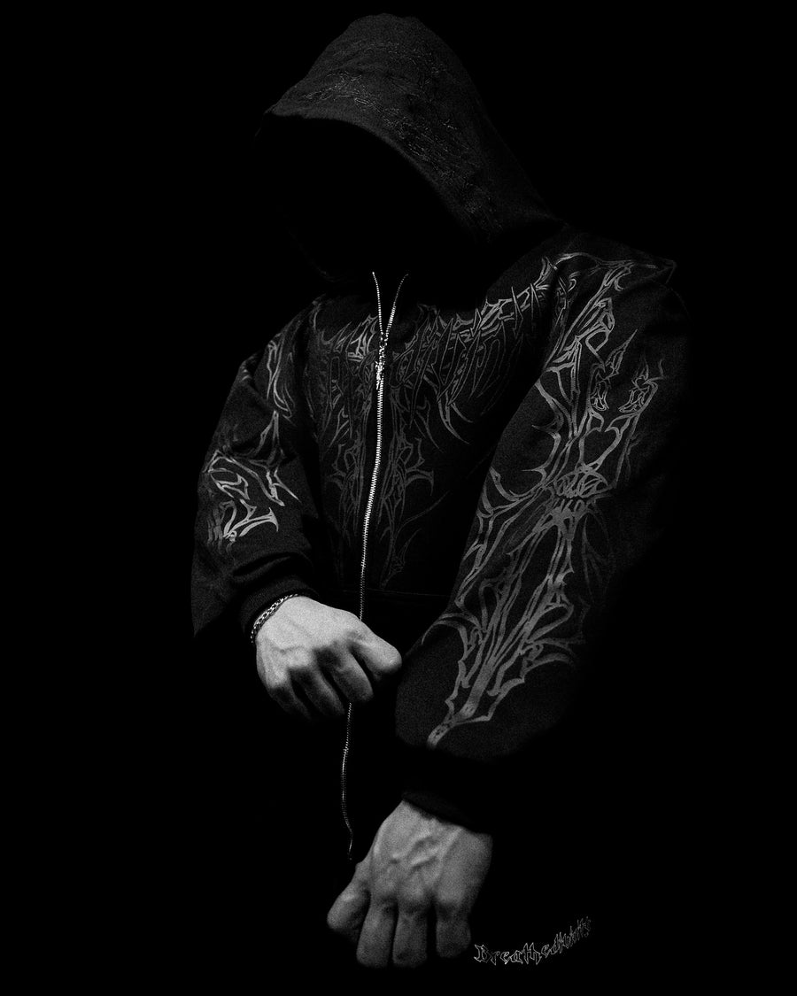 Shadow Monarch Oversized Zip-up Hoodie [DARKNESS]