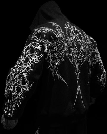 Nocturnal Oversized Zip-up Hoodie [VOID BLACK]
