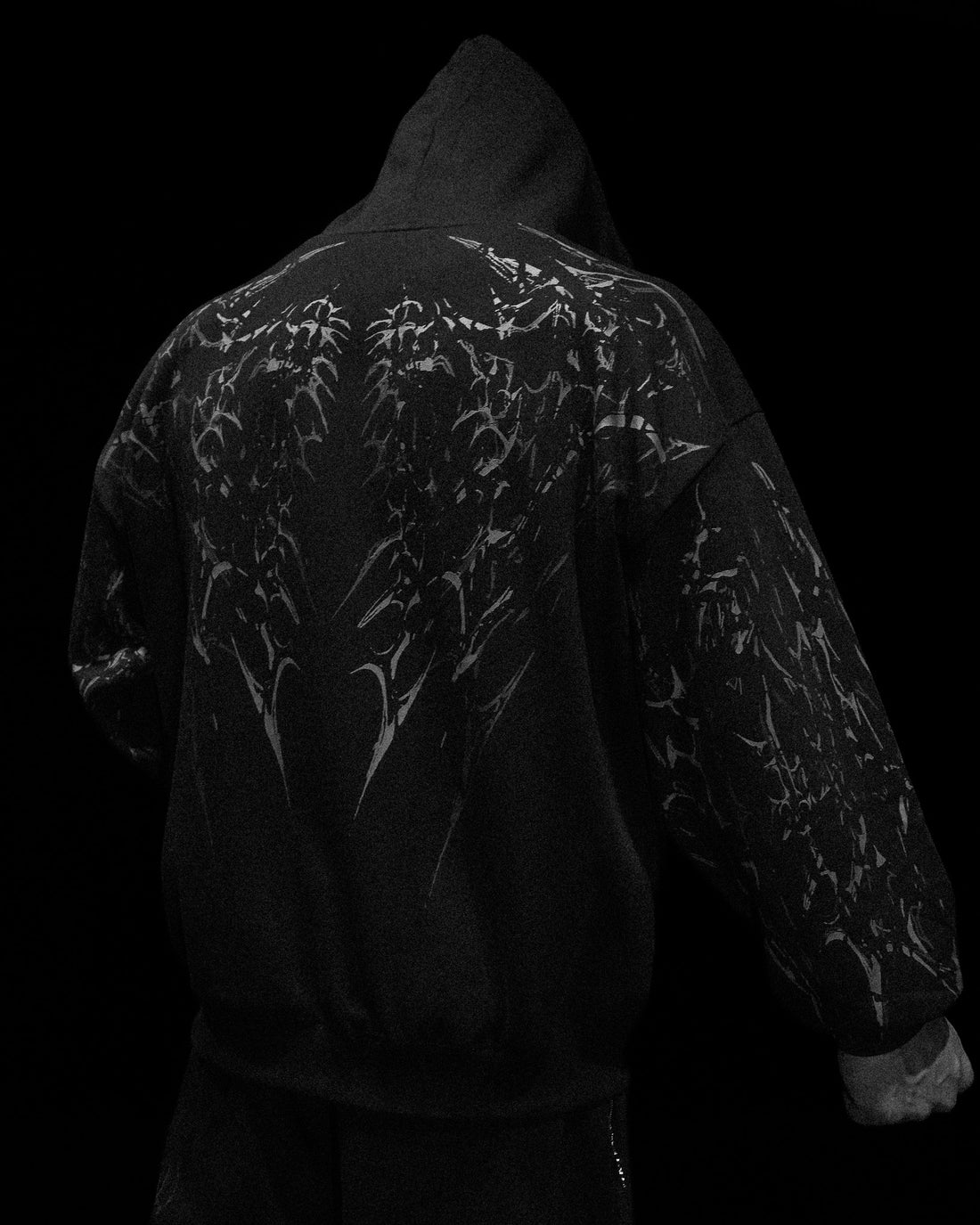 Deathkeeper Oversized Zip-up Hoodie [MIDNIGHT]